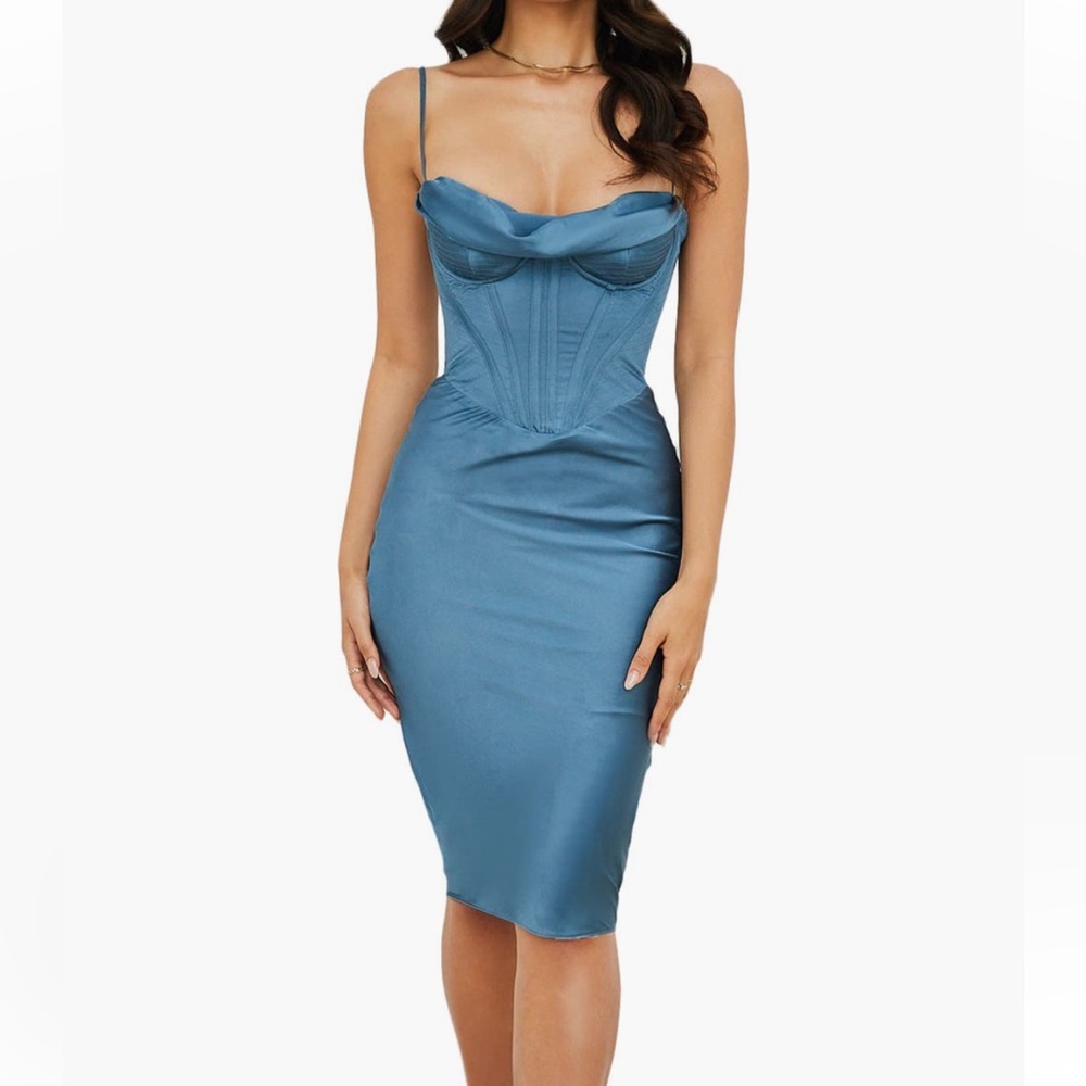 House of CB Myrna Satin Corset Dress